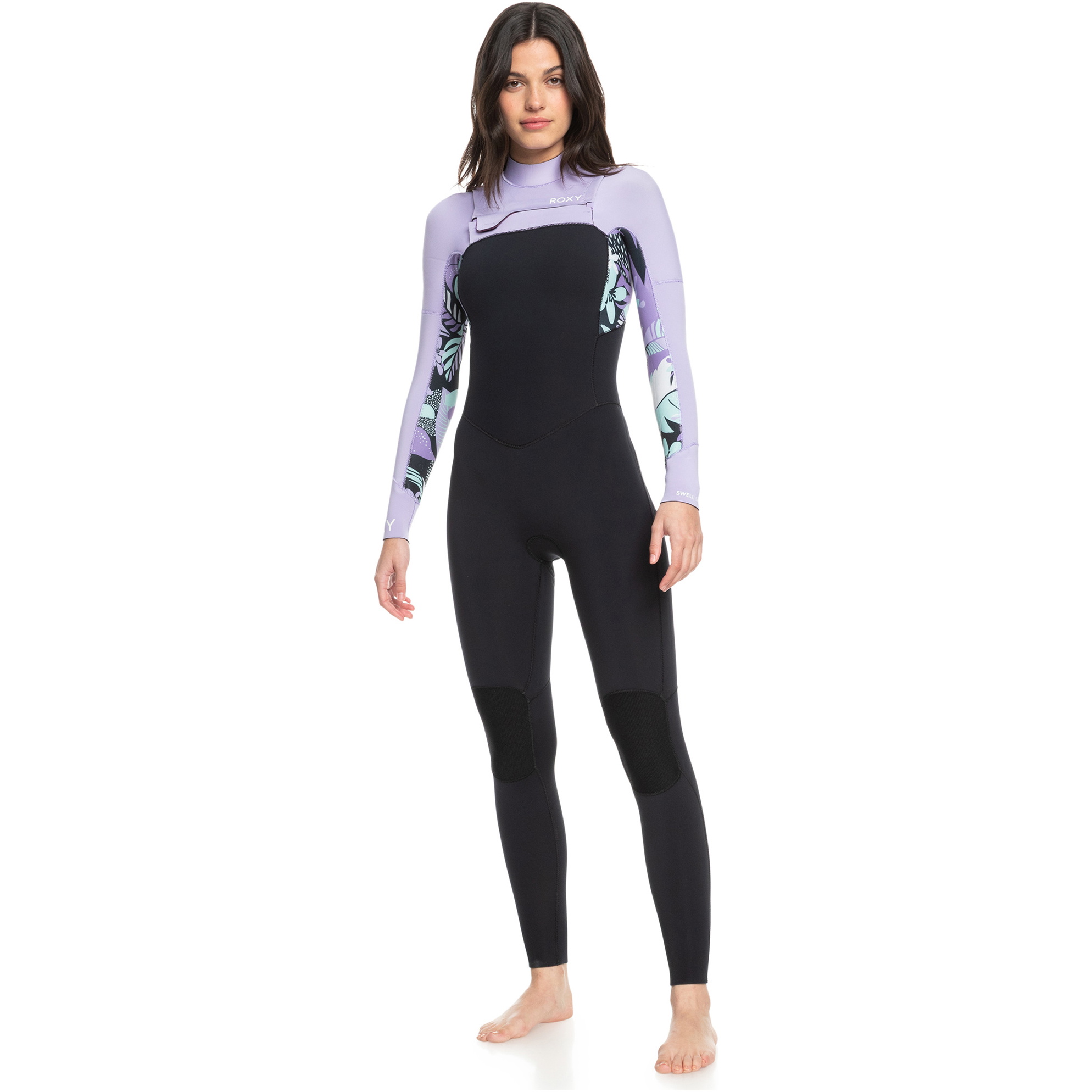 2024 Roxy Womens Swell Series 5/4/3mm Chest Zip Wetsuit ERJW103128 - Anthracite Splash
